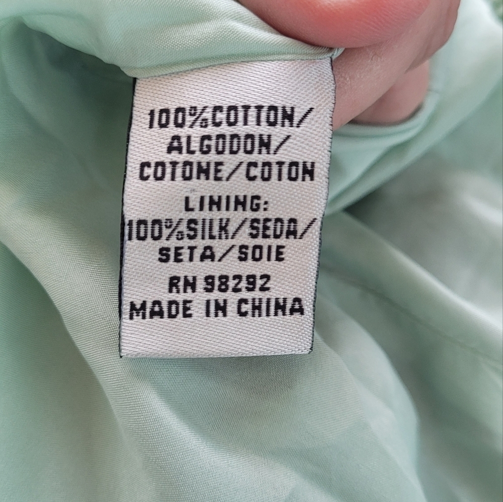 Tibi New York Garden Picnic Plaid Green Empire Cotton Silk Dress Sz 6 - Picture 4 of 6